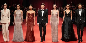 Celebrities on red carpet showcasing 2025 fashion trends