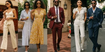 Stylish people in diverse outfits for different 2025 event dress codes