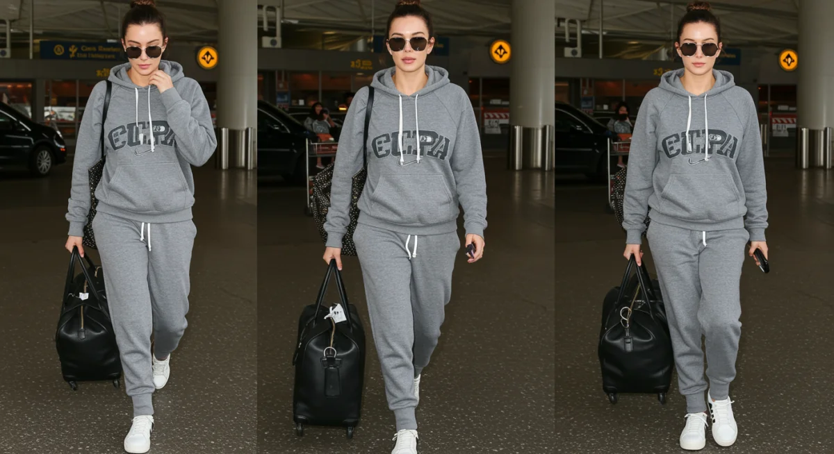 Celebrity airport style, comfortable loungewear and designer accessories.