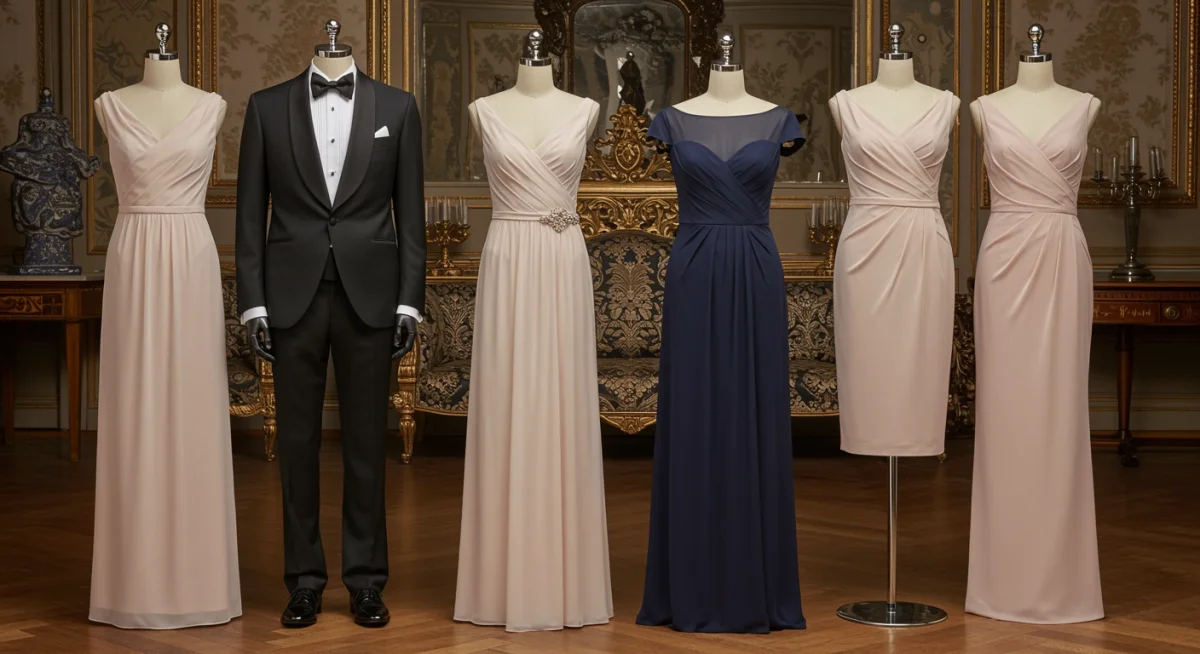 Elegant formal wear for black tie and cocktail dress codes