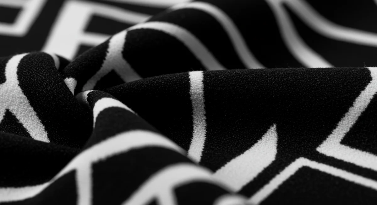 Close-up of geometric pattern textile, modern fashion trend