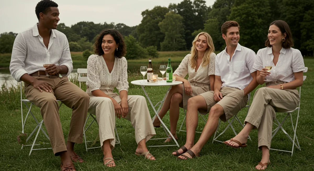 Friends in versatile summer evening outfits