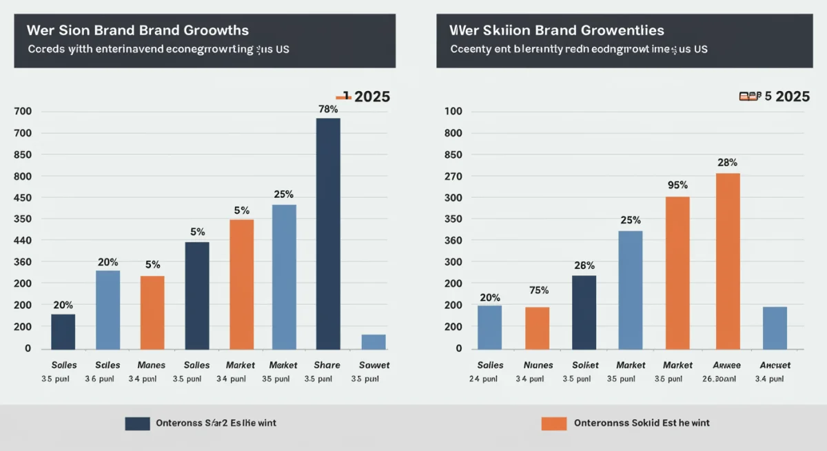 Infographic comparing fashion brand growth 2024-2025 with and without celebrity endorsements
