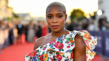 Cynthia Erivo Asymmetrical Floral Dress Red Carpet Look